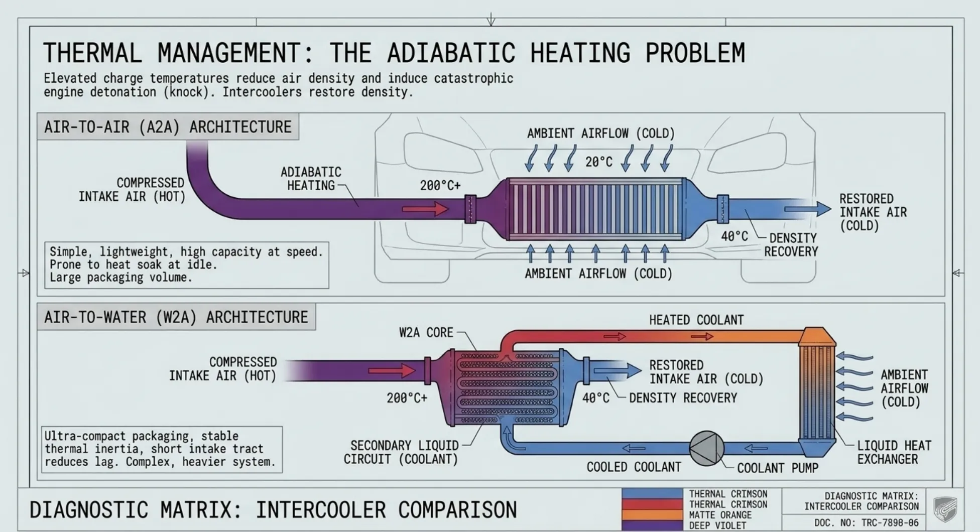 Premium teaching slide: air-to-air versus air-to-water intercooler architectures